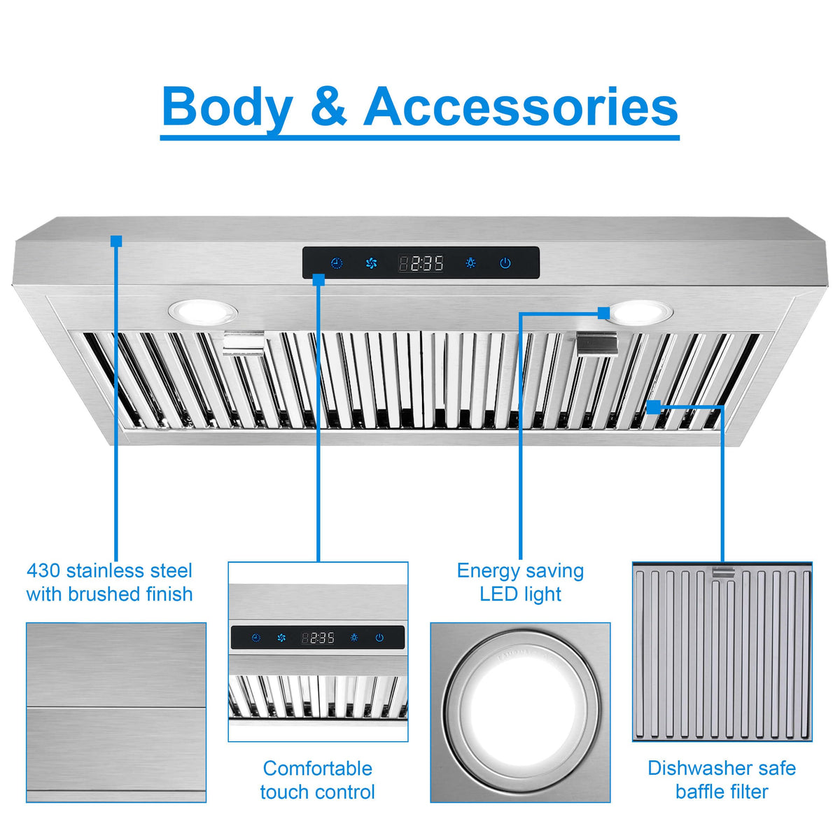 30 Inch Under Cabinet Stainless Steel Range Hood T599549
