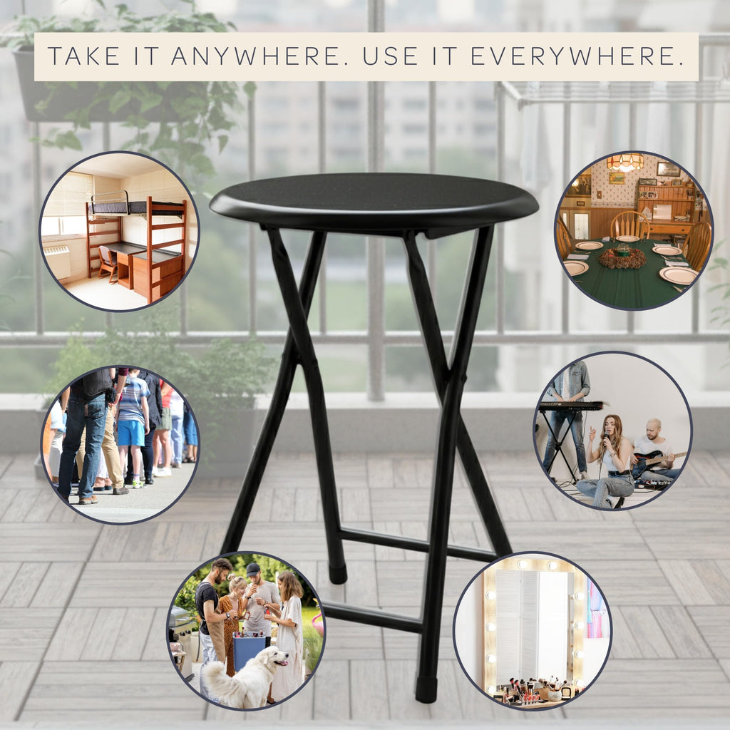 Folding Backless Stool 18-Inch 225lb Capacity K658819