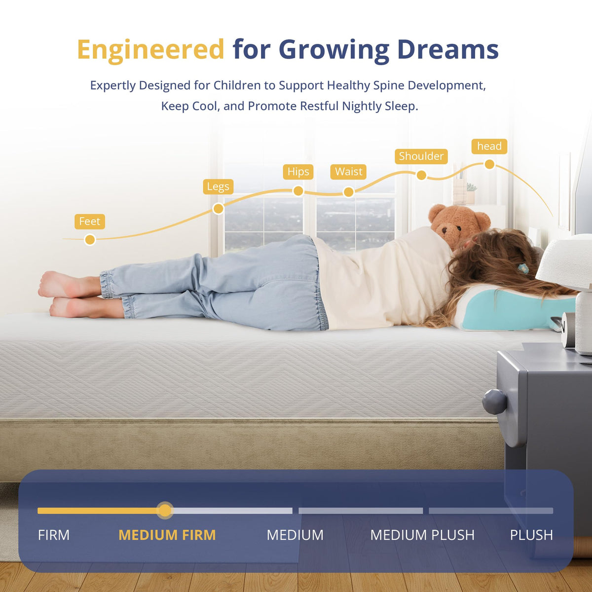 Twin Memory Foam Mattress 5 Inch Medium Firm White T6844