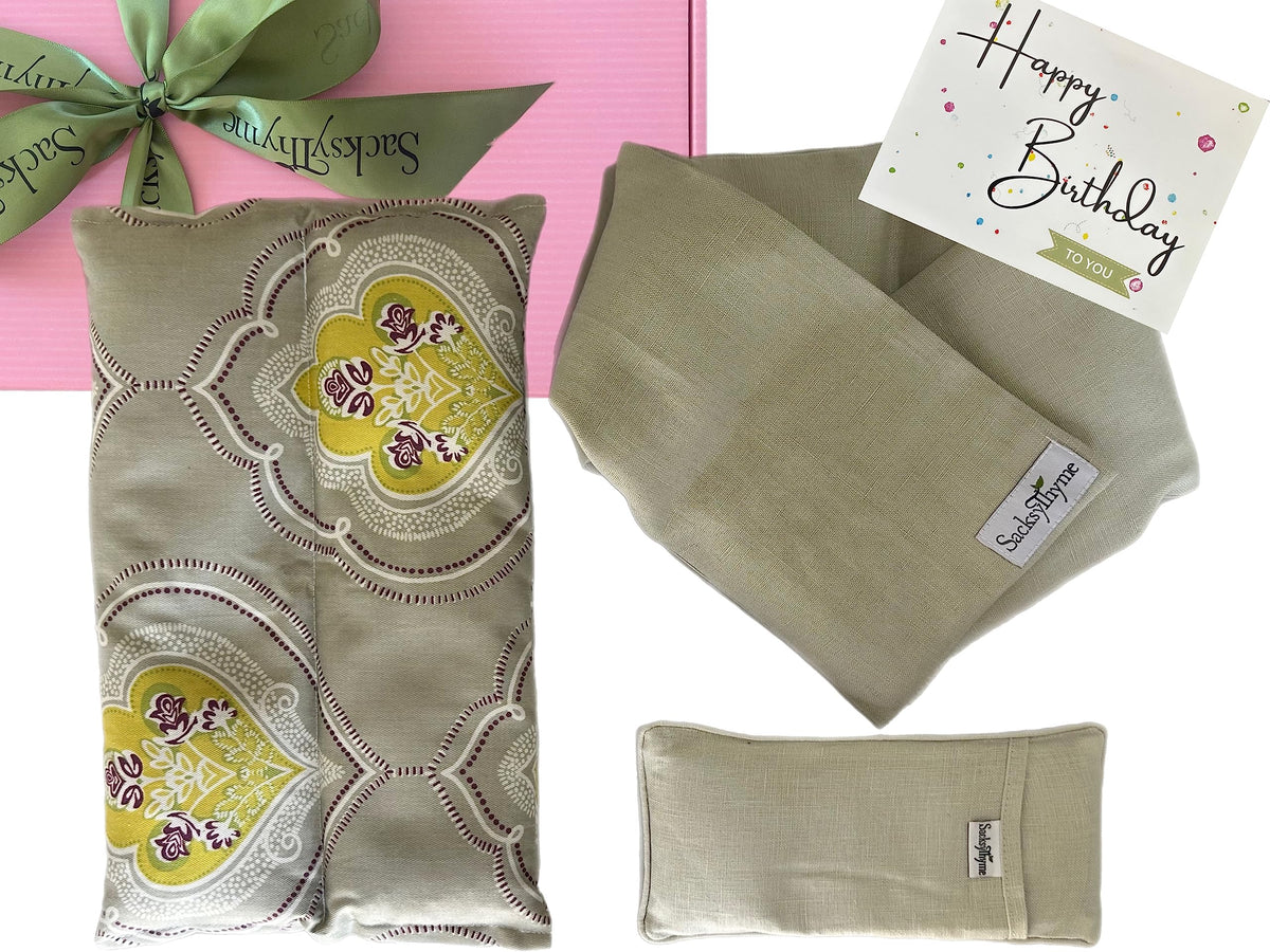 3 Piece Lavender Heating Pad, Linen Neck Wrap & Eye Pillow M700