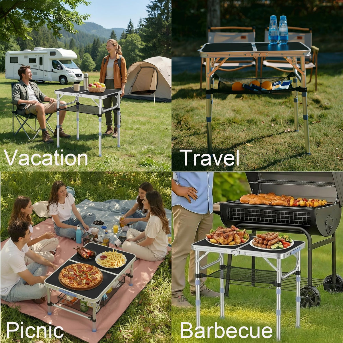 2FT Folding Table 3 Adjustable Height E477318