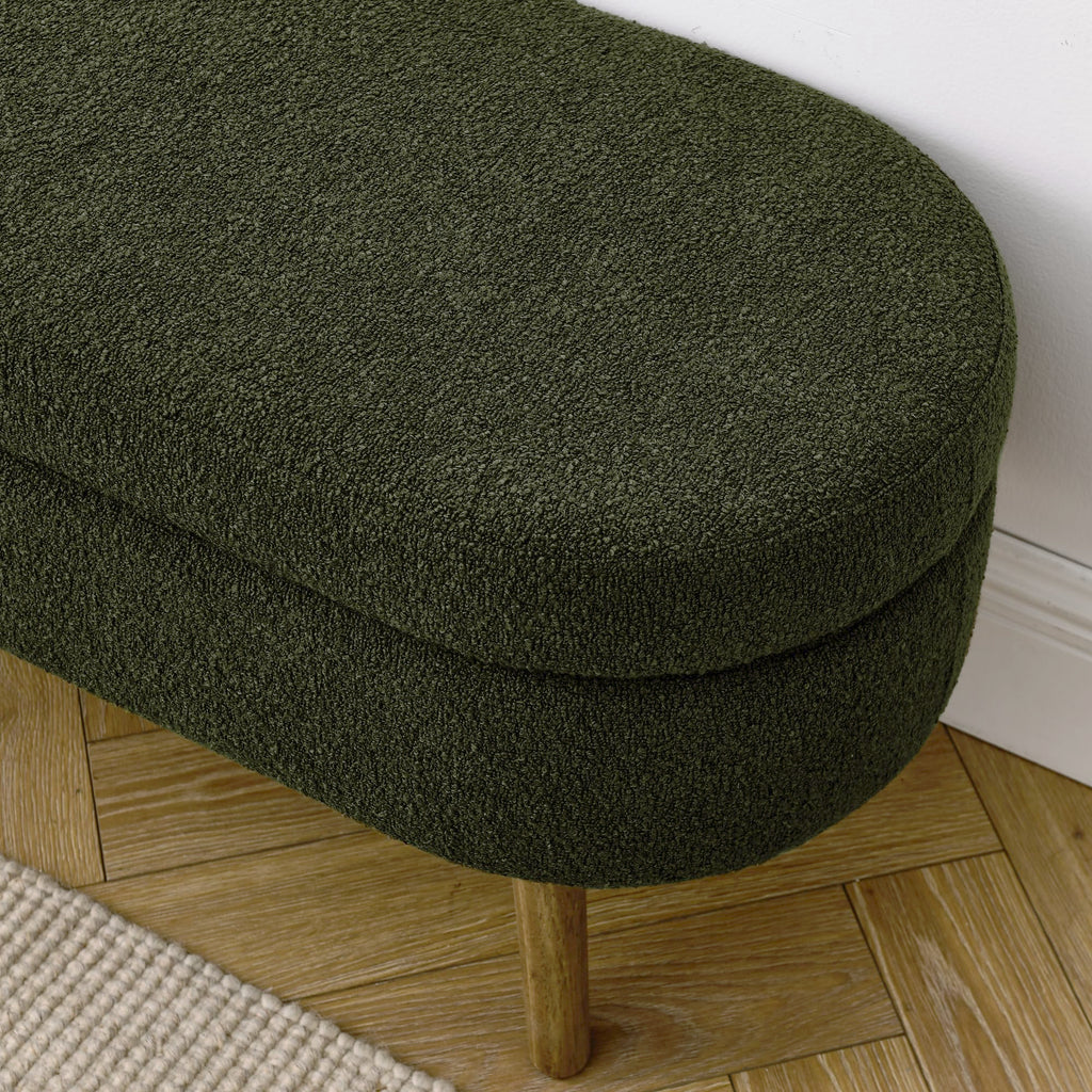 Oval Storage Bench with Rubber Wood Legs I4832
