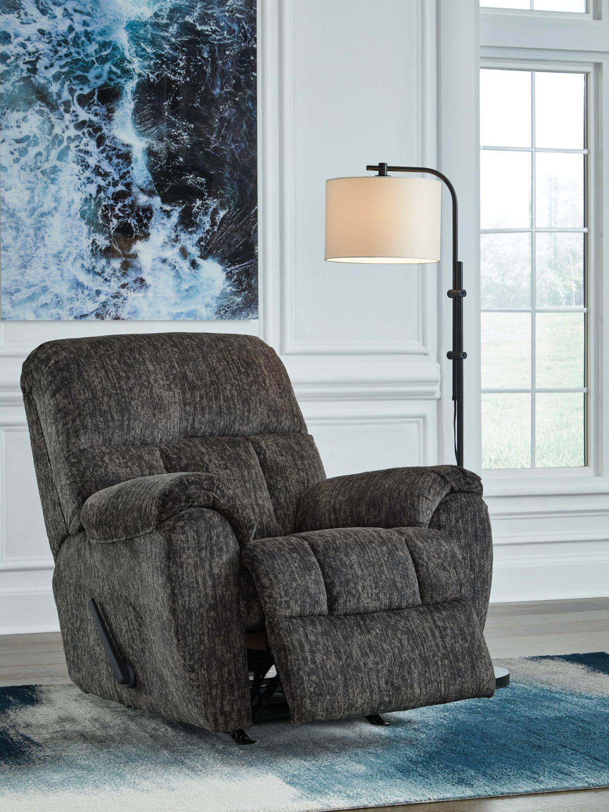 Gray Chenille Rocker Recliner Chair B42680